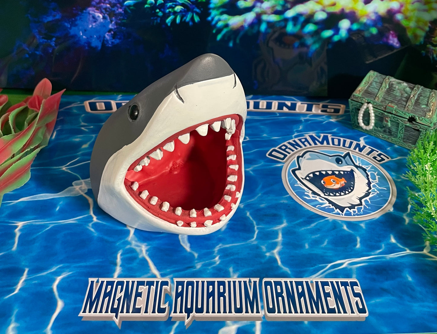 Great White Shark Magnetic Aquarium Ornament | OrnaMounts™
