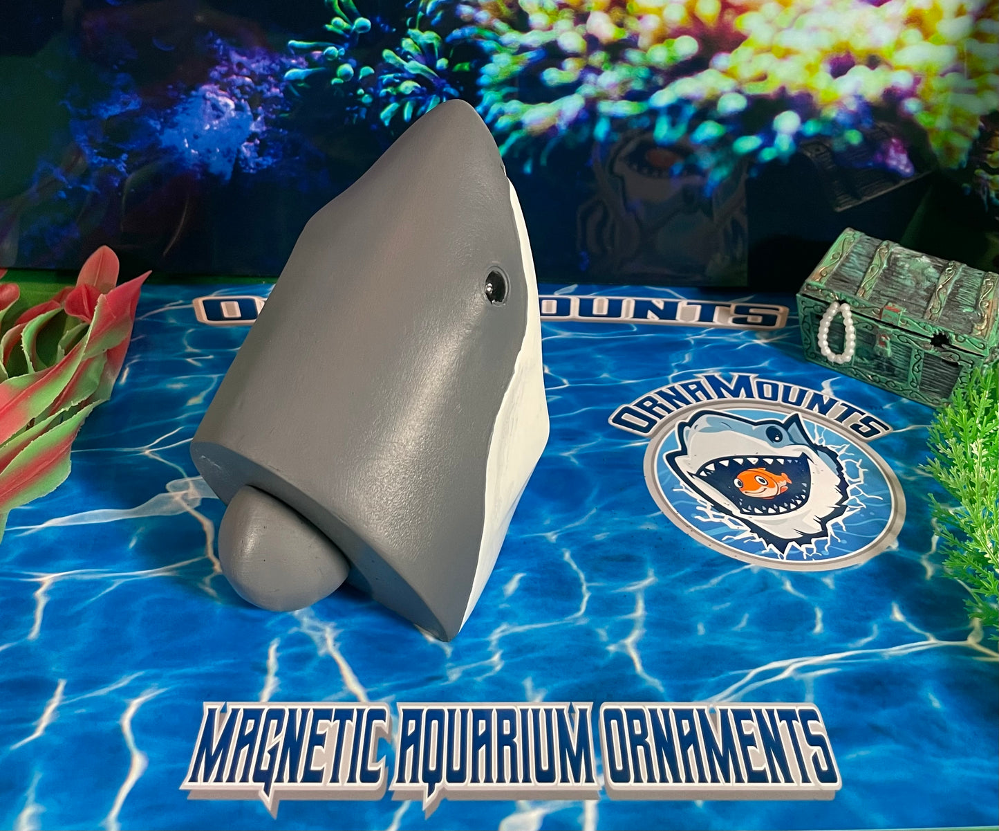 Great White Shark Magnetic Aquarium Ornament | OrnaMounts™